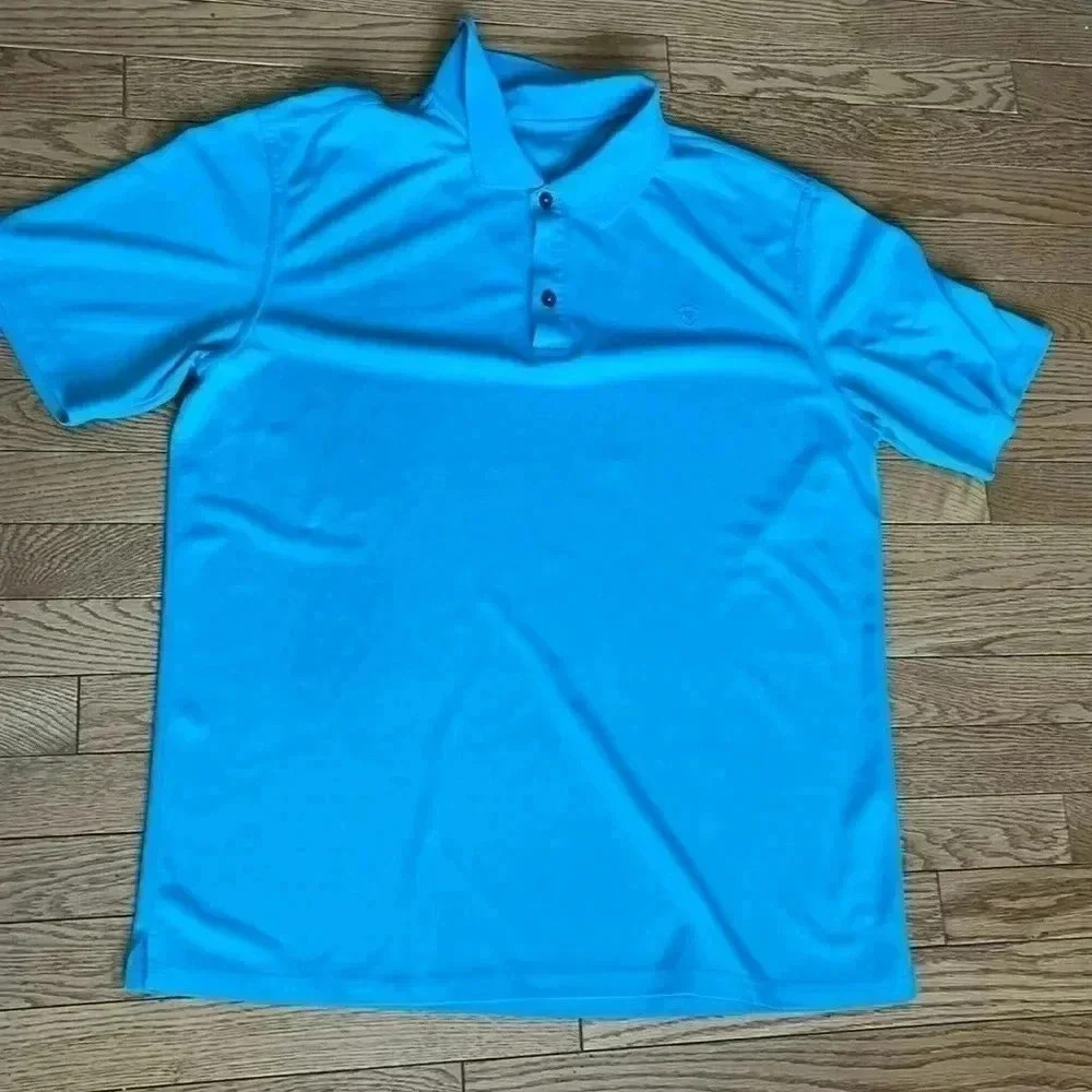 [L]Ariat Blue  Men S/S Polo Shirt